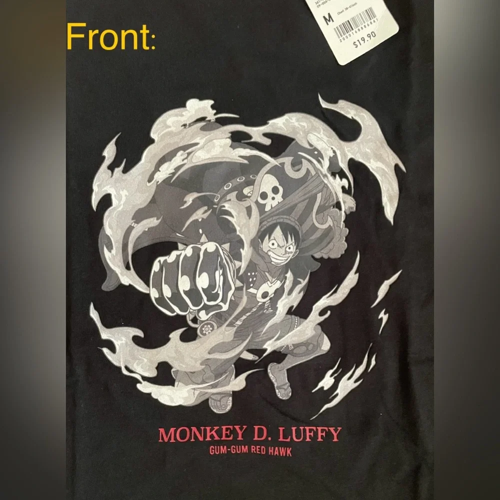 NWT RARE One Piece Film Monkey Luffy Uniqlo Anime T Shirt. Black. Size Medium - Picture 7 of 11